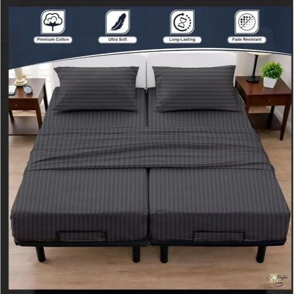 Cottington Lane Split Queen Sheets Sets for Adjustable Bed